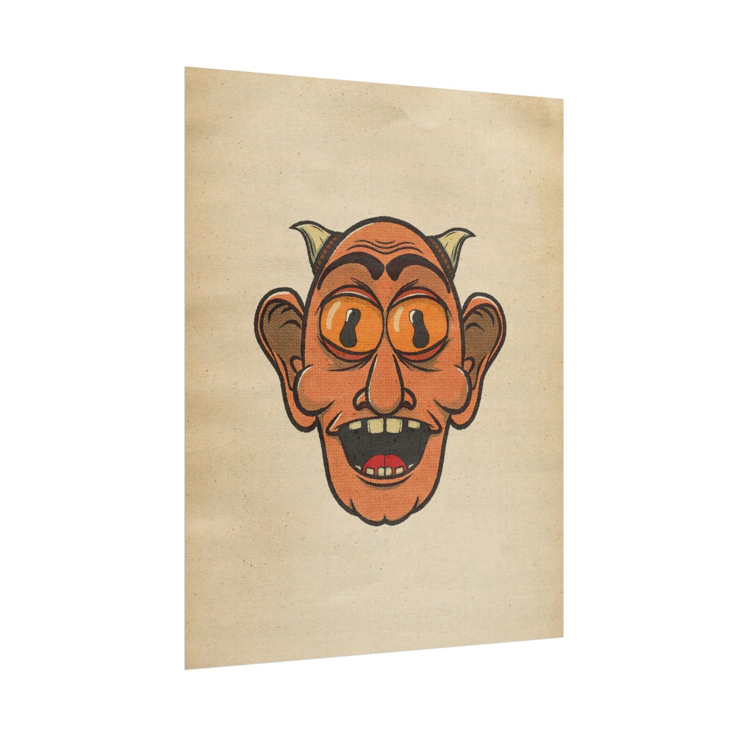 Poster Print - Fun Cartoon Demon Head Design