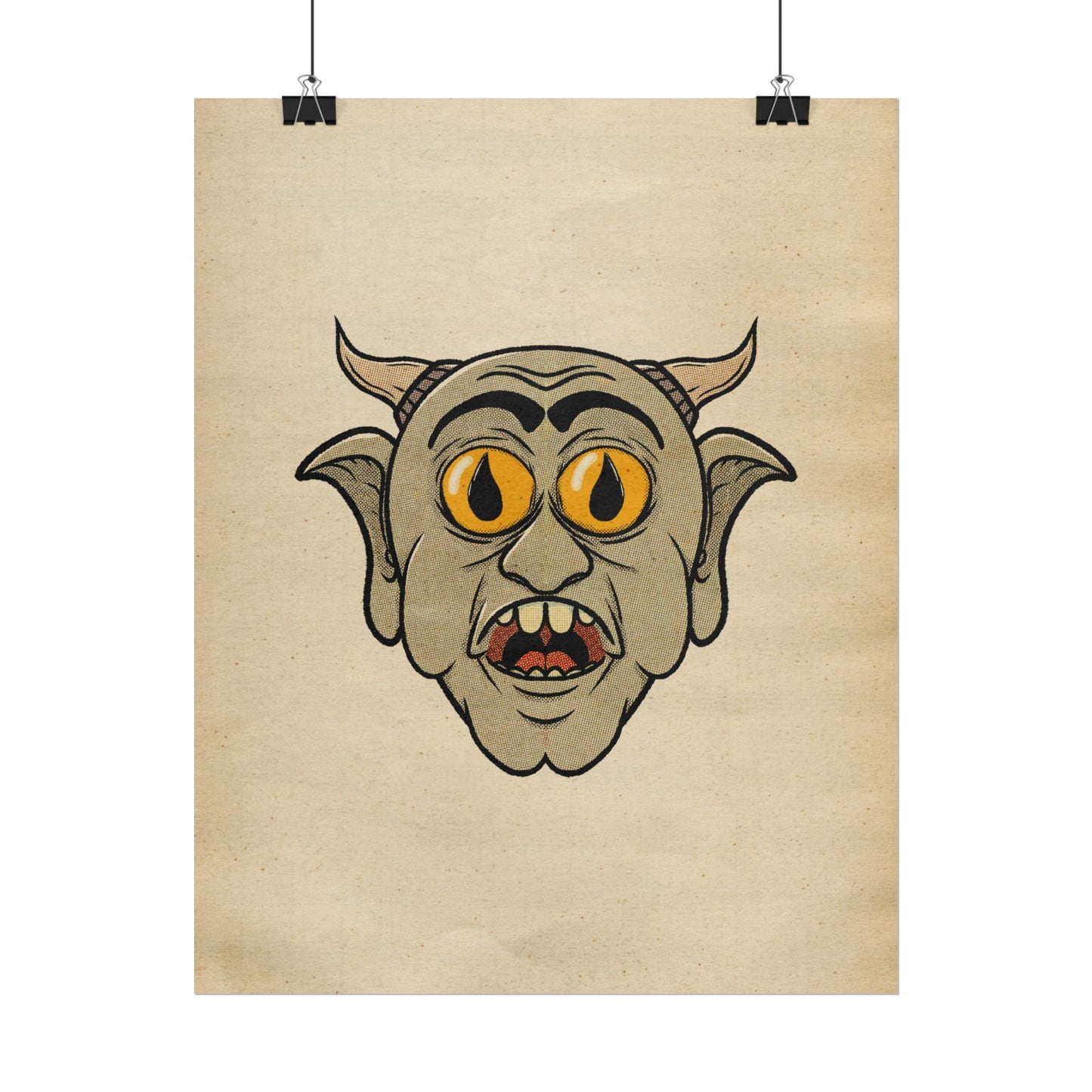 Poster Print - Fun Cartoon Demon Head Design