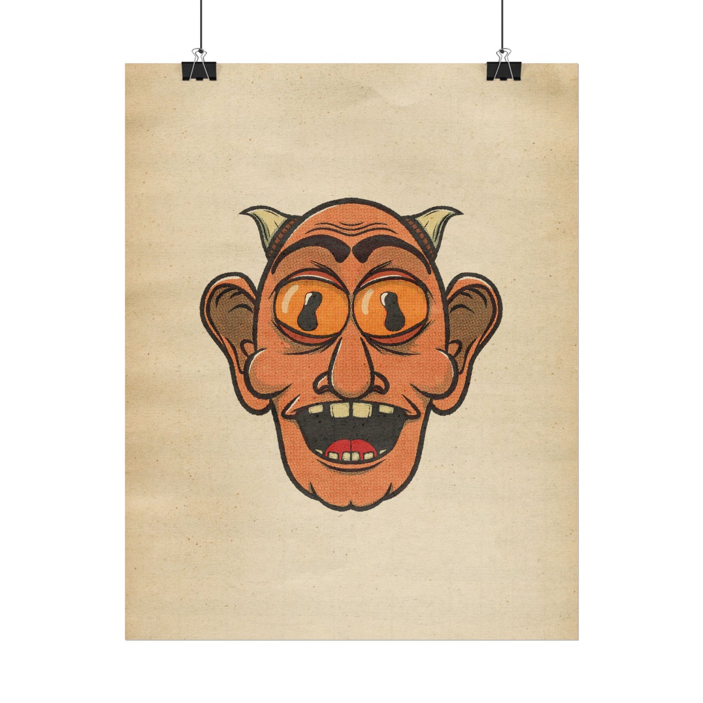 Poster Print - Fun Cartoon Demon Head Design