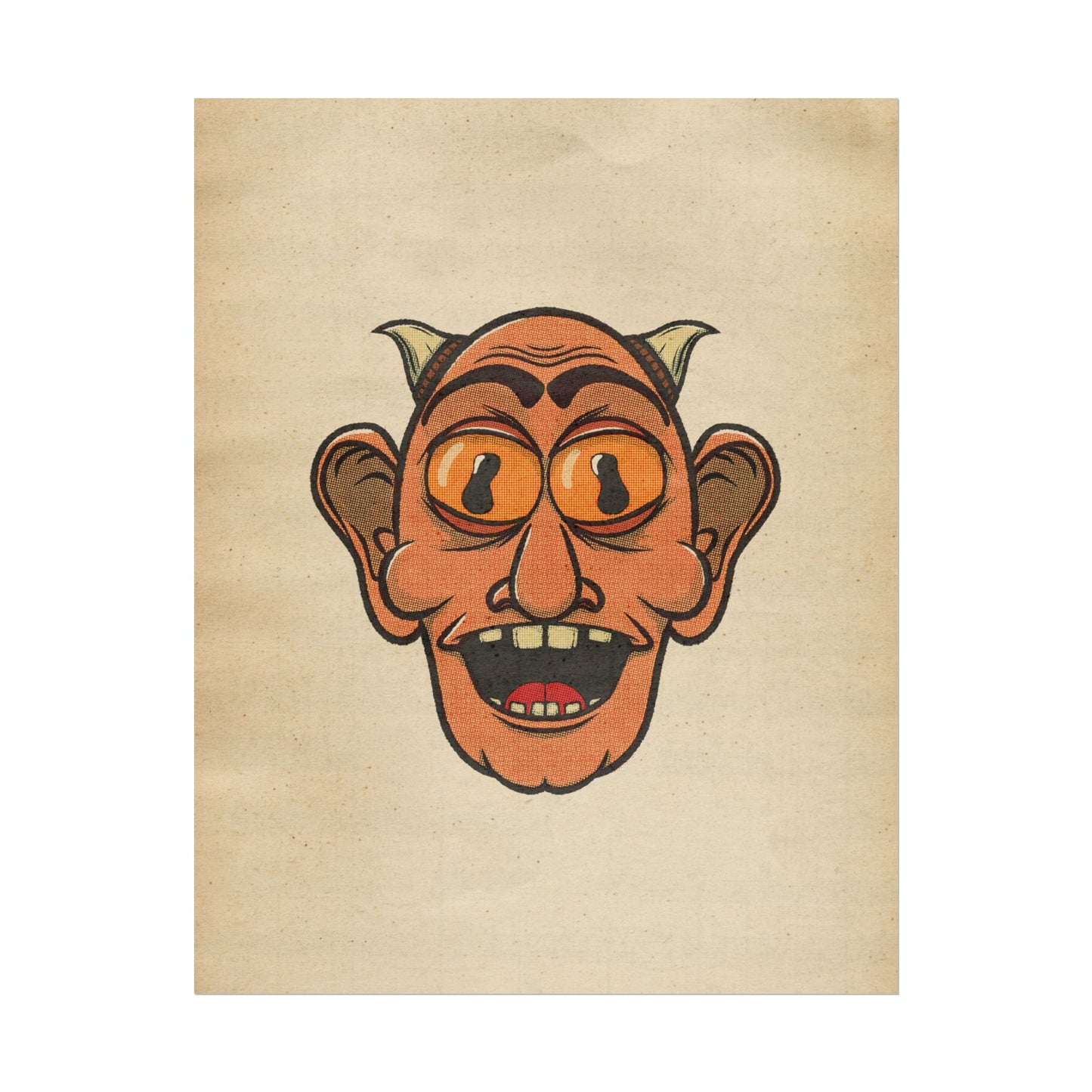 Poster Print - Fun Cartoon Demon Head Design