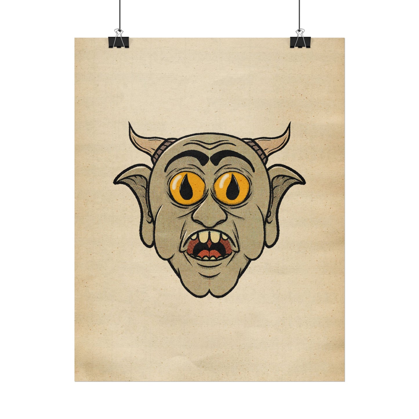 Poster Print - Fun Cartoon Demon Head Design