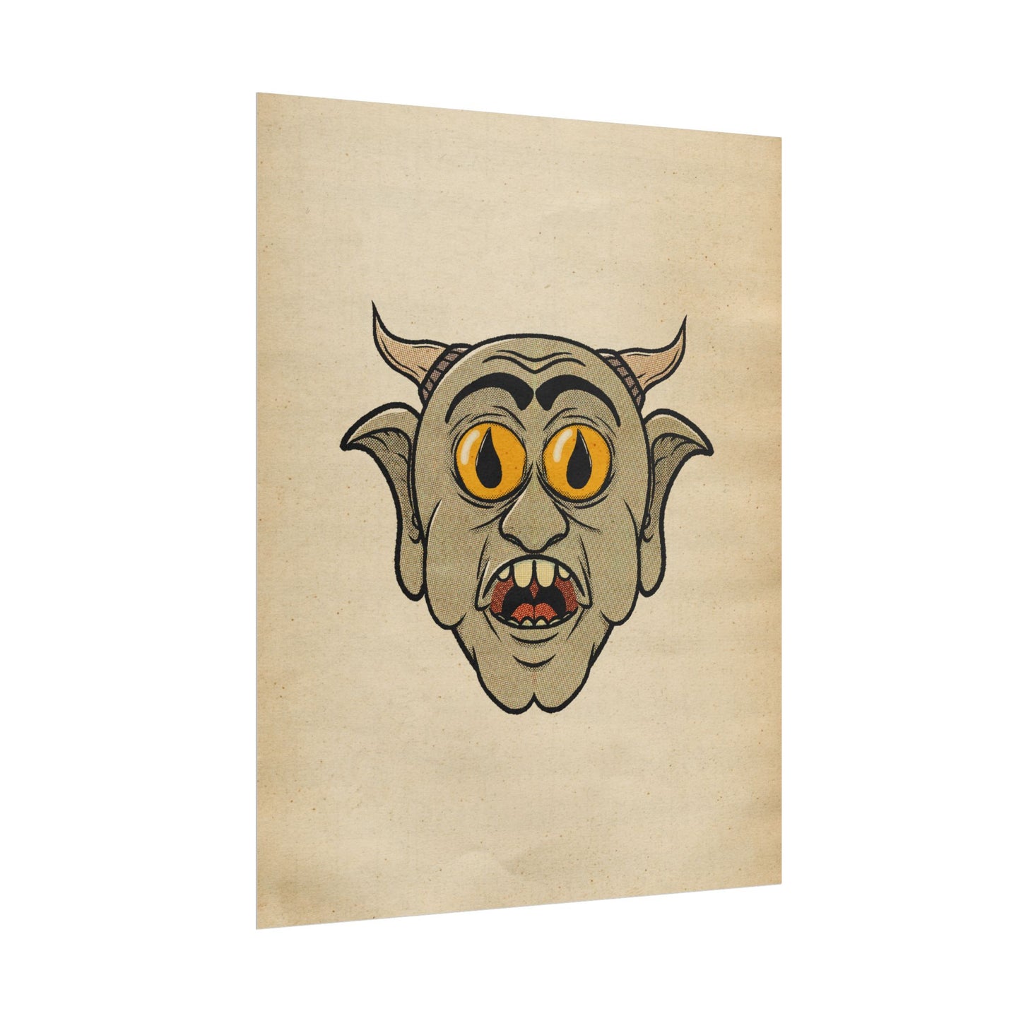 Poster Print - Fun Cartoon Demon Head Design