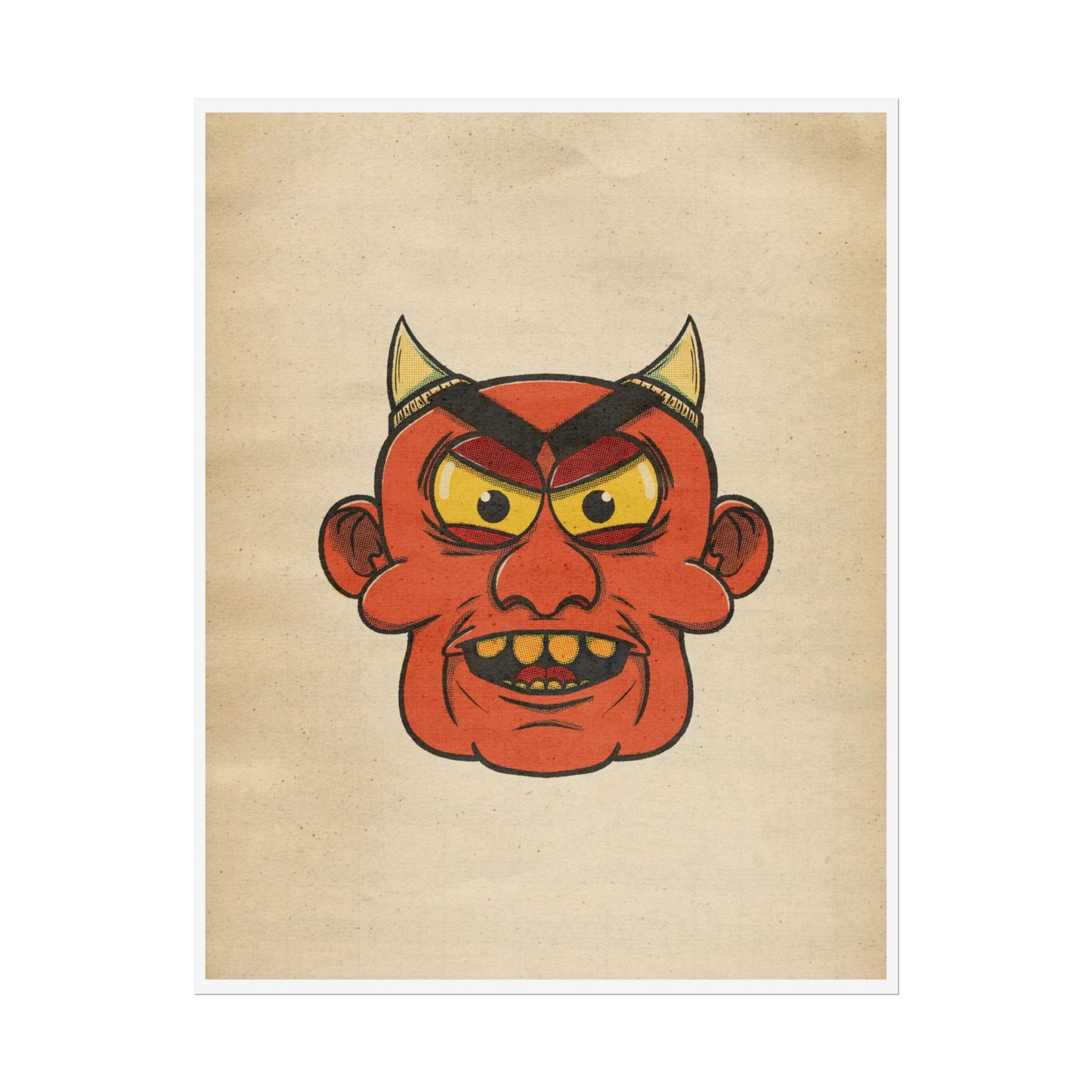 Poster Print - Fun Cartoon Demon Head Design