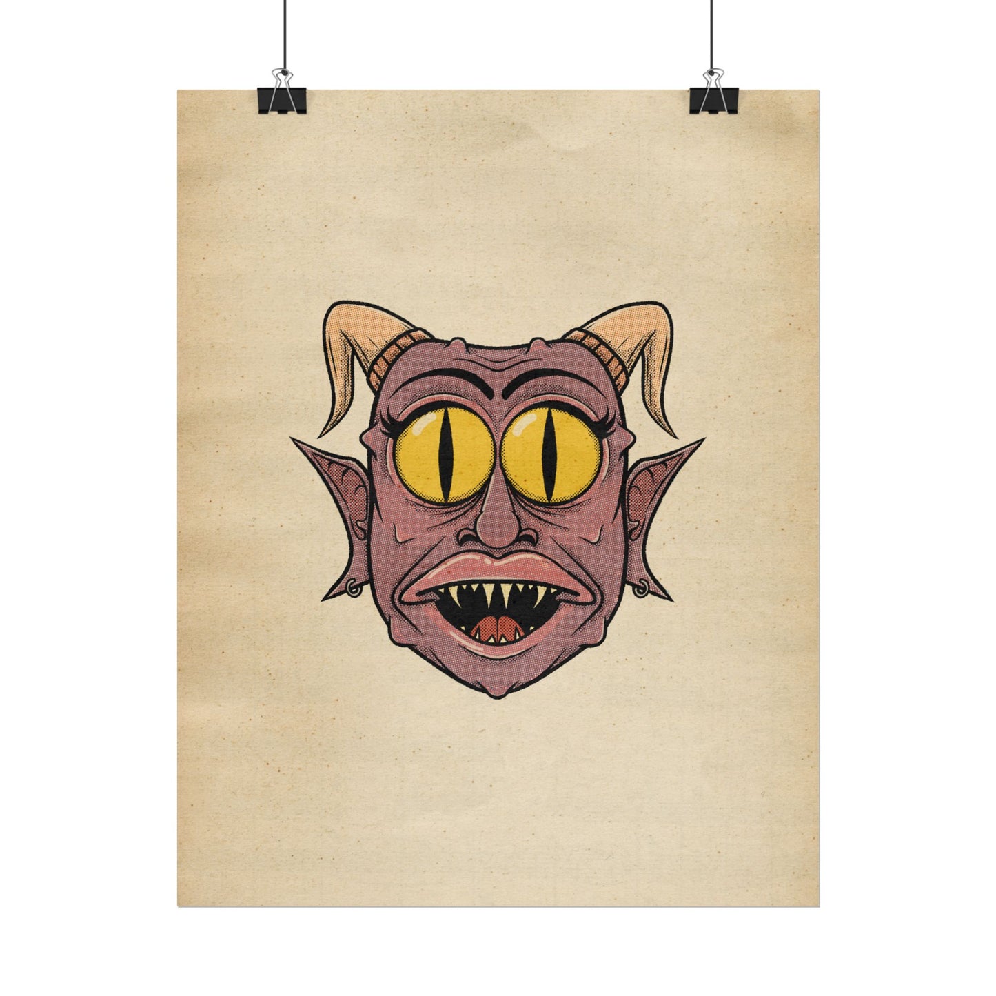 Poster Print - Fun Cartoon Demon Head Design