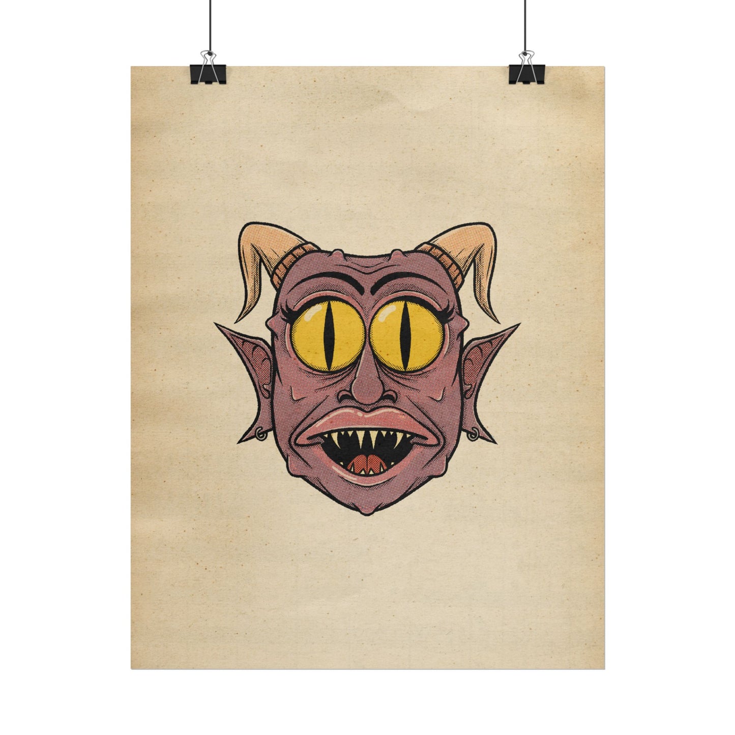 Poster Print - Fun Cartoon Demon Head Design