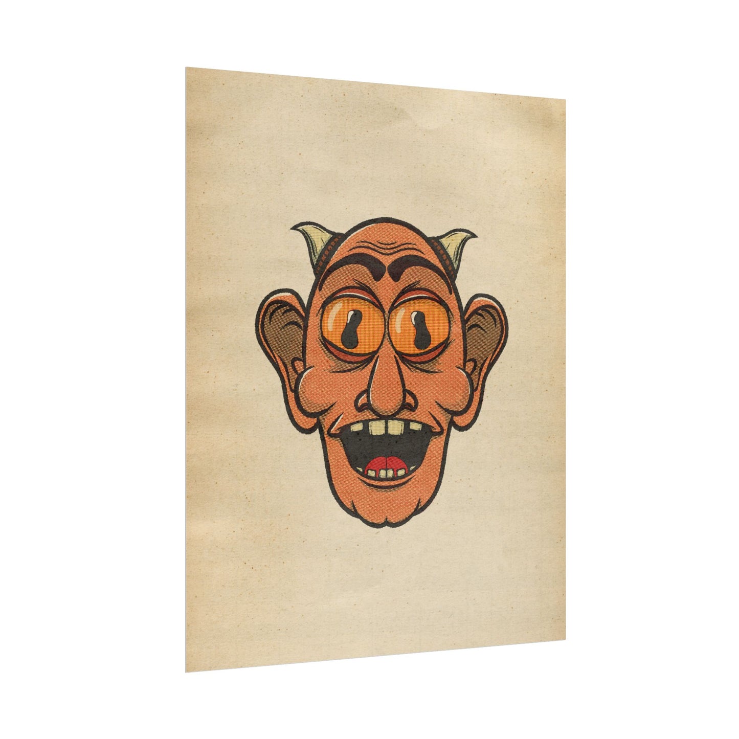 Poster Print - Fun Cartoon Demon Head Design