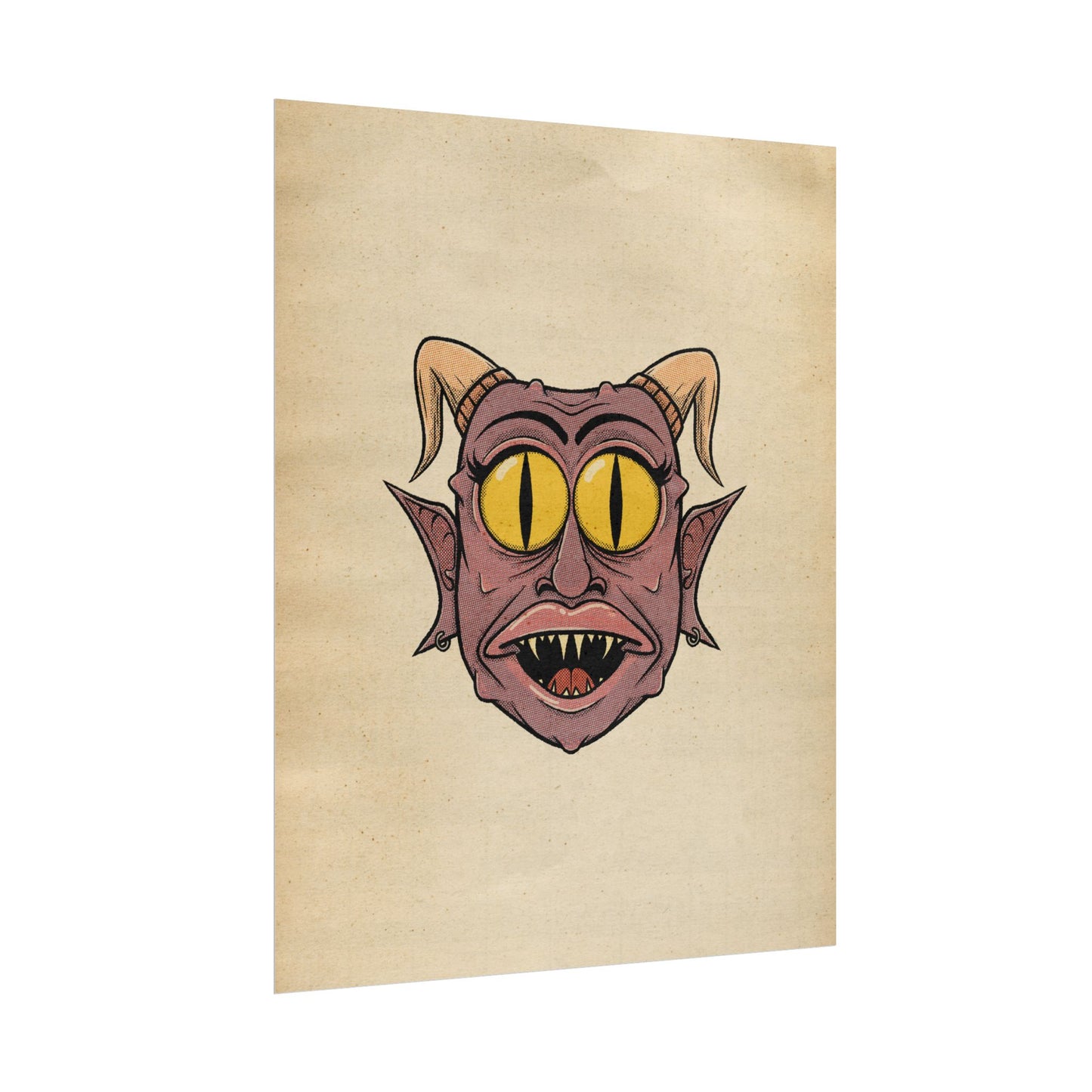 Poster Print - Fun Cartoon Demon Head Design