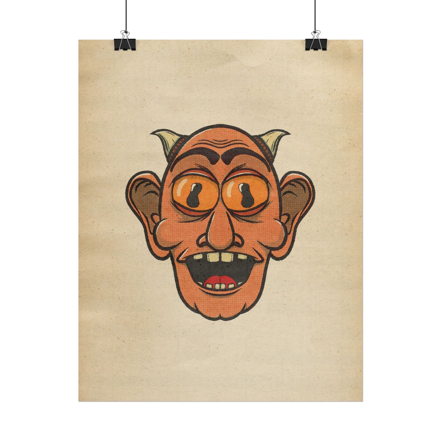 Poster Print - Fun Cartoon Demon Head Design