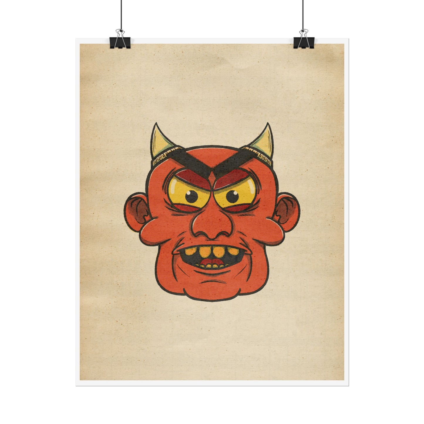 Poster Print - Fun Cartoon Demon Head Design