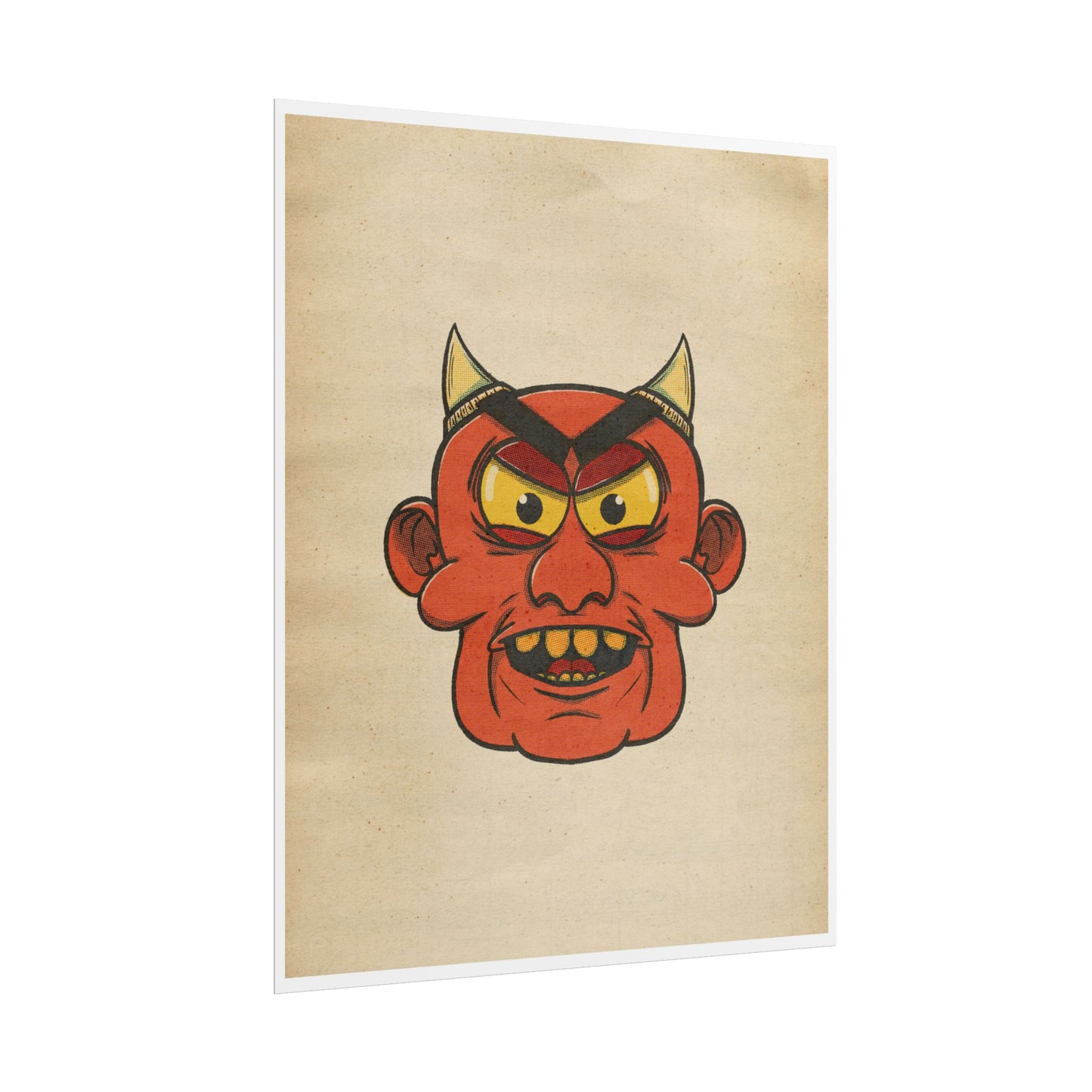 Poster Print - Fun Cartoon Demon Head Design