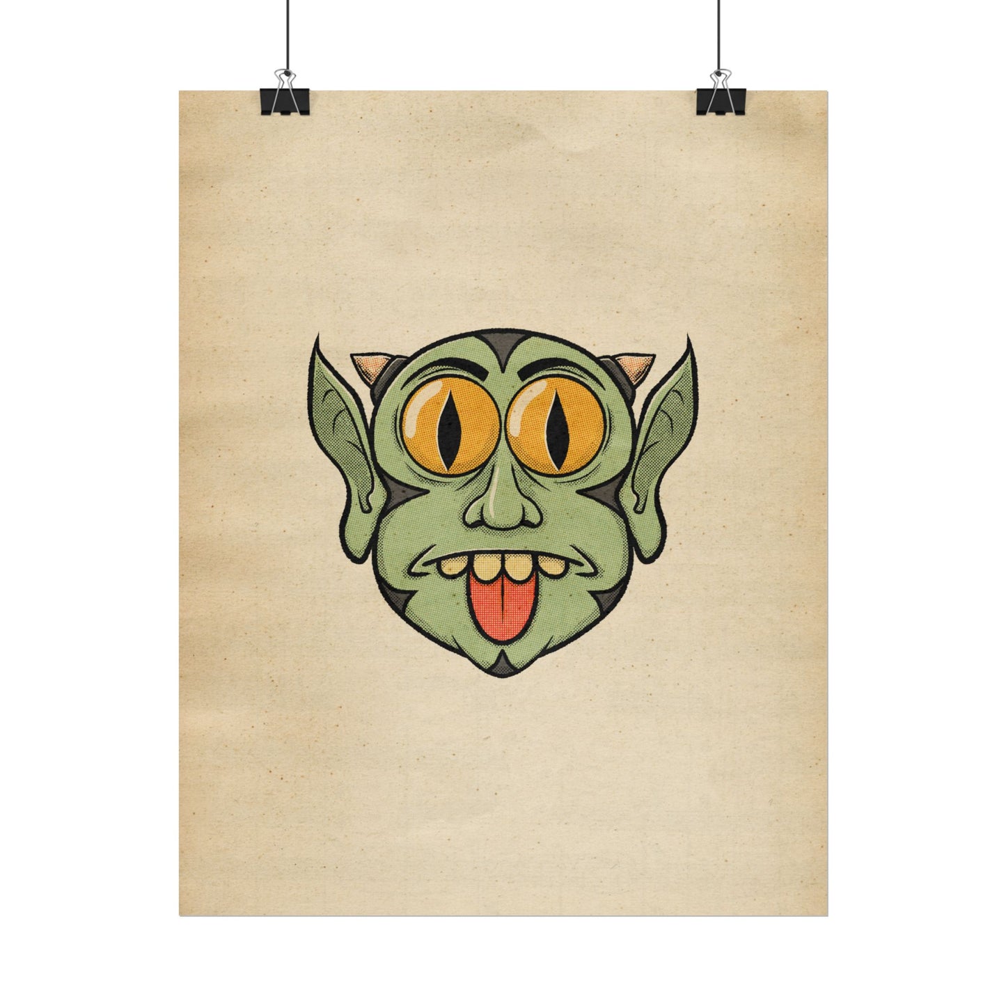 Poster Print - Fun Cartoon Demon Head Design