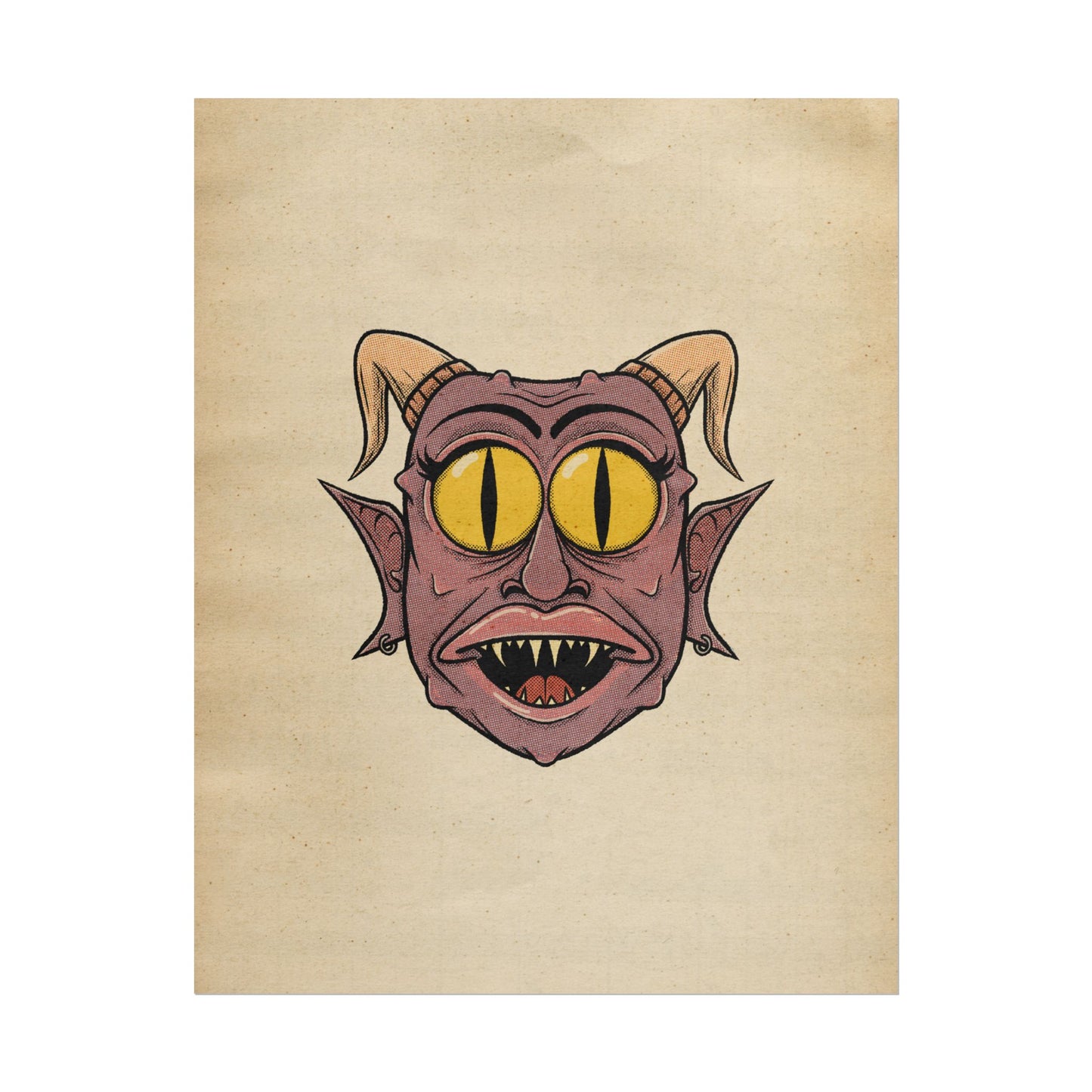 Poster Print - Fun Cartoon Demon Head Design
