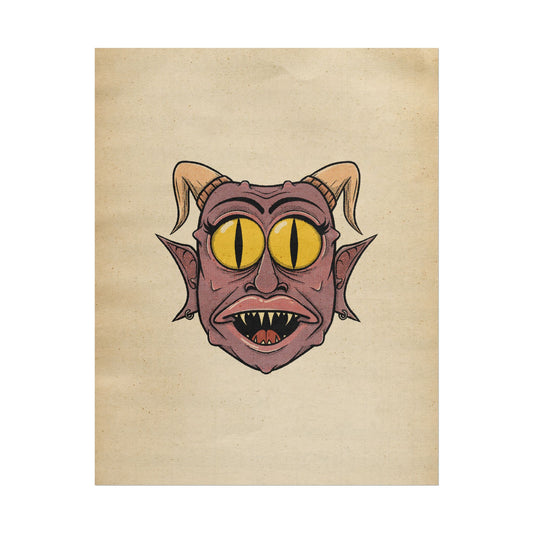 Poster Print - Fun Cartoon Demon Head Design