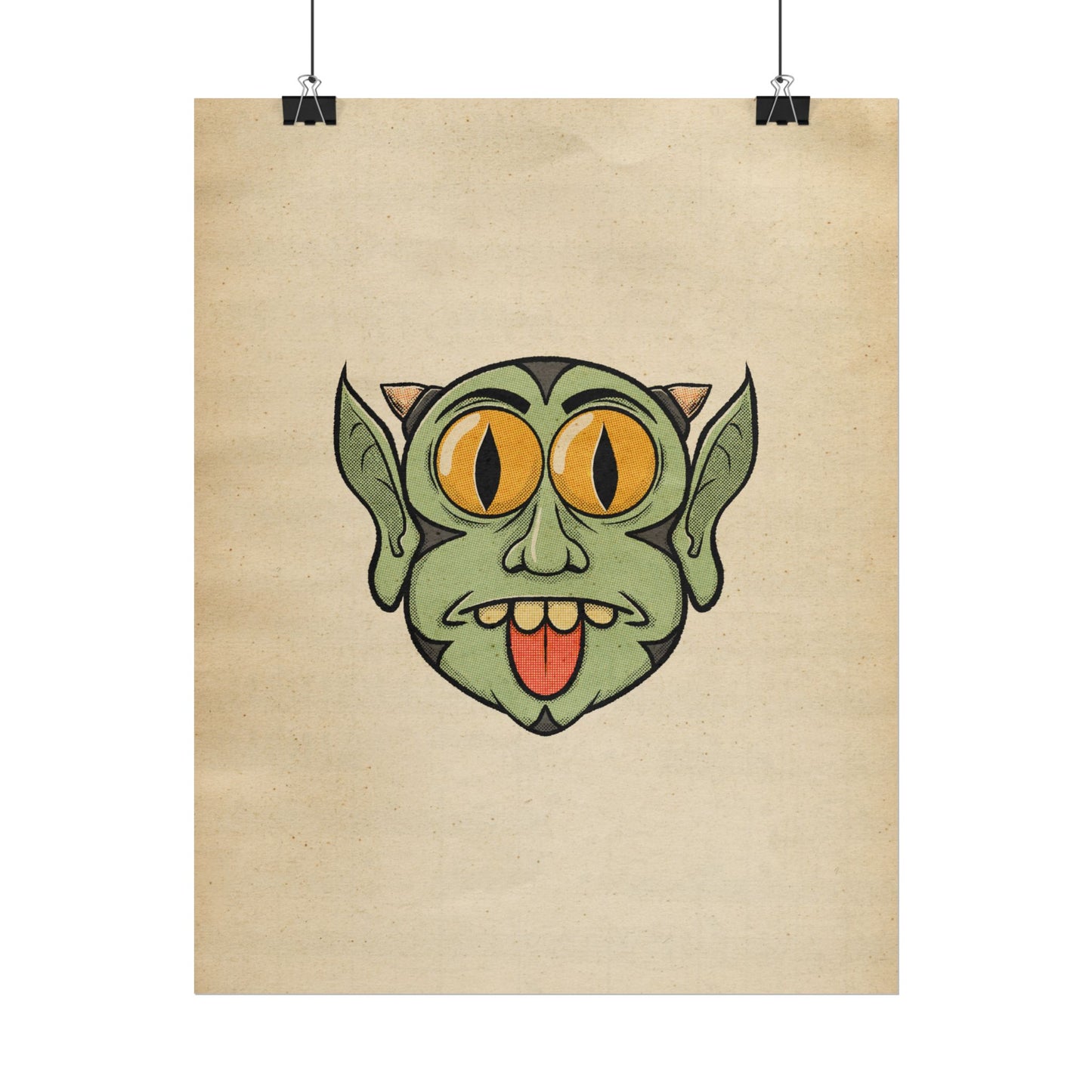 Poster Print - Fun Cartoon Demon Head Design
