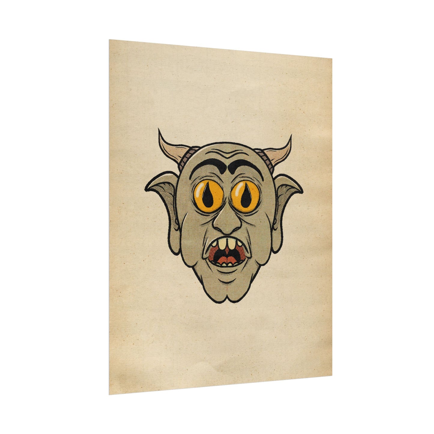 Poster Print - Fun Cartoon Demon Head Design