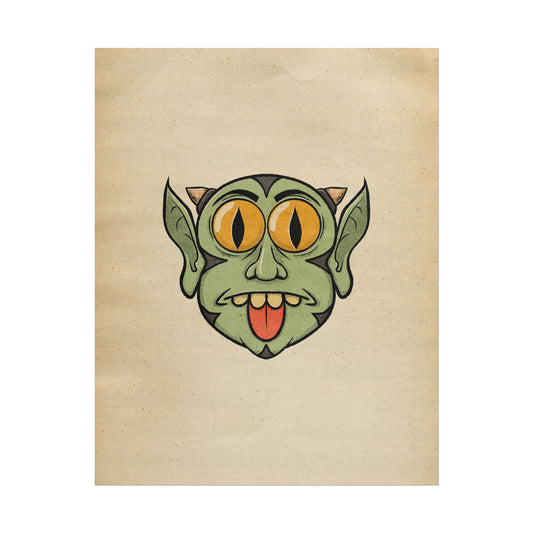 Poster Print - Fun Cartoon Demon Head Design
