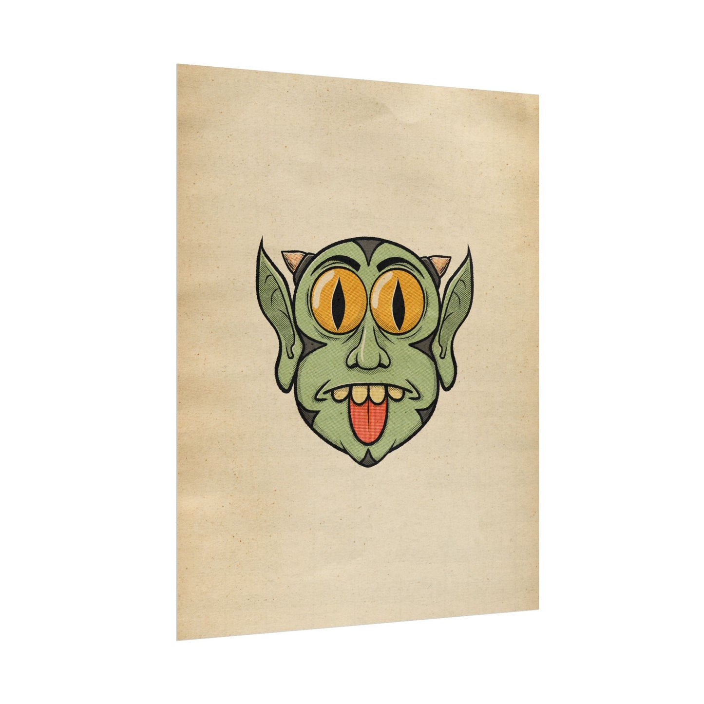Poster Print - Fun Cartoon Demon Head Design