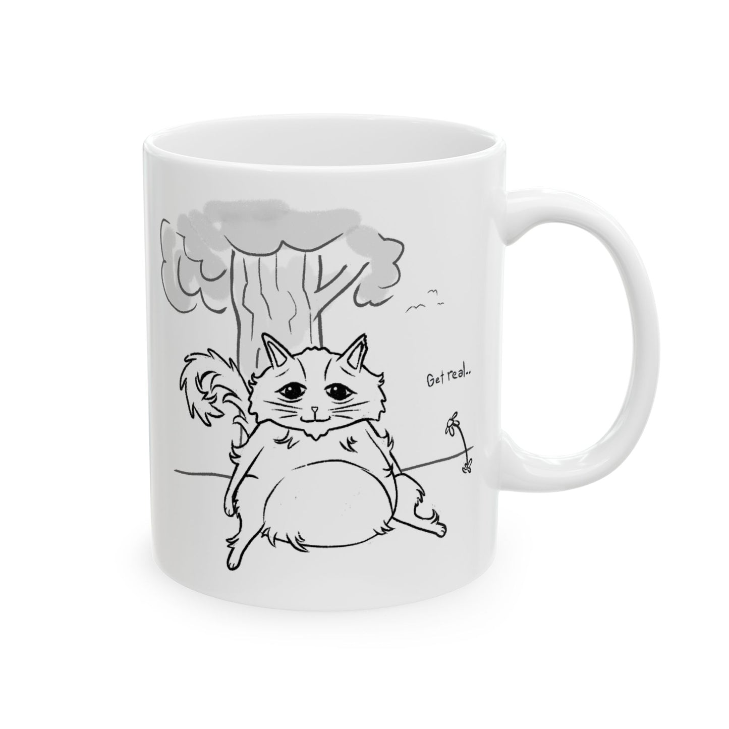 Lazy Cat Ceramic Mug, (11oz, 15oz)