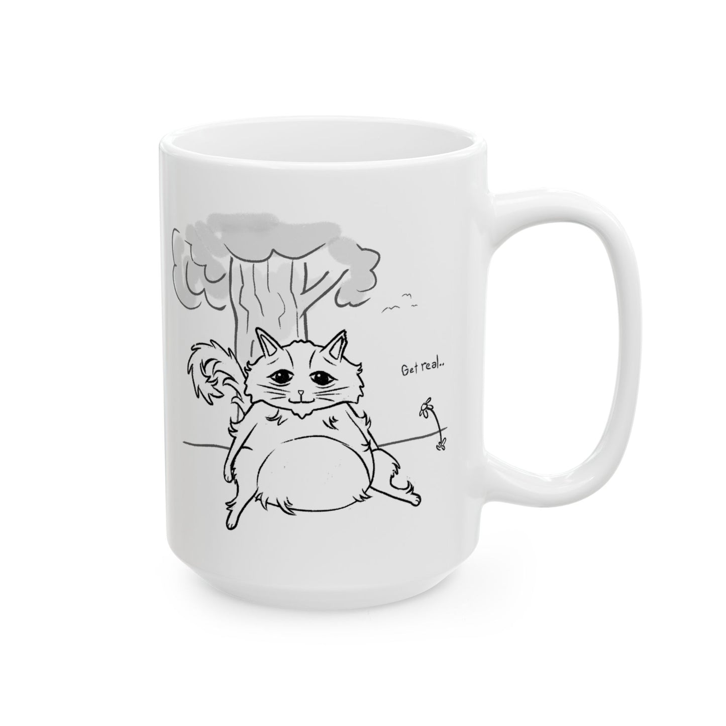 Lazy Cat Ceramic Mug, (11oz, 15oz)