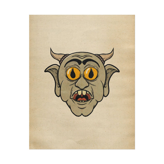 Poster Print - Fun Cartoon Demon Head Design