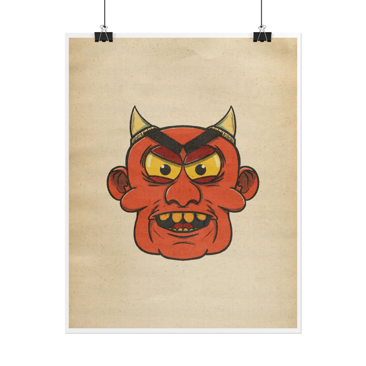 Poster Print - Fun Cartoon Demon Head Design