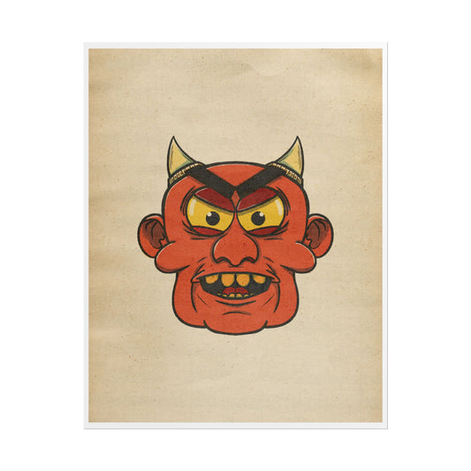 Poster Print - Fun Cartoon Demon Head Design