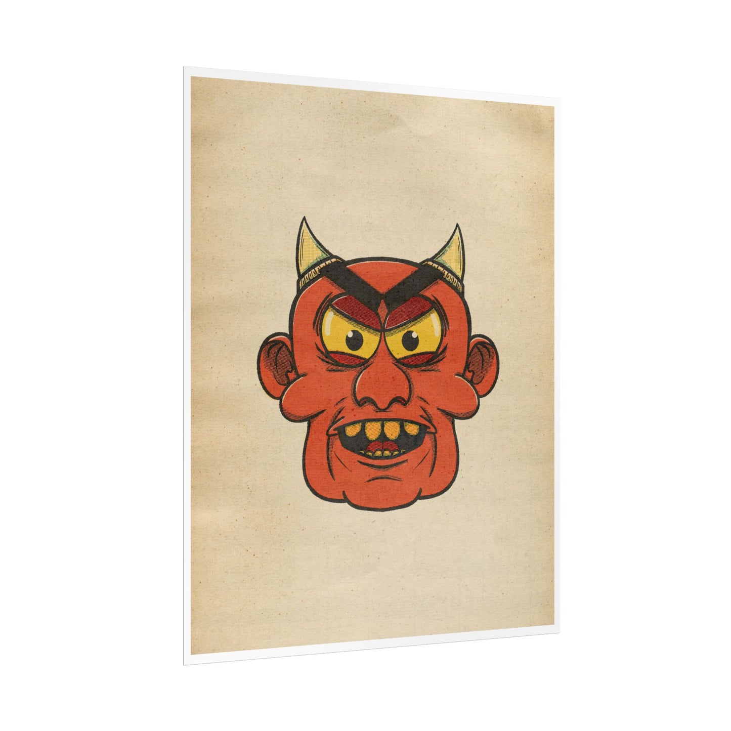 Poster Print - Fun Cartoon Demon Head Design