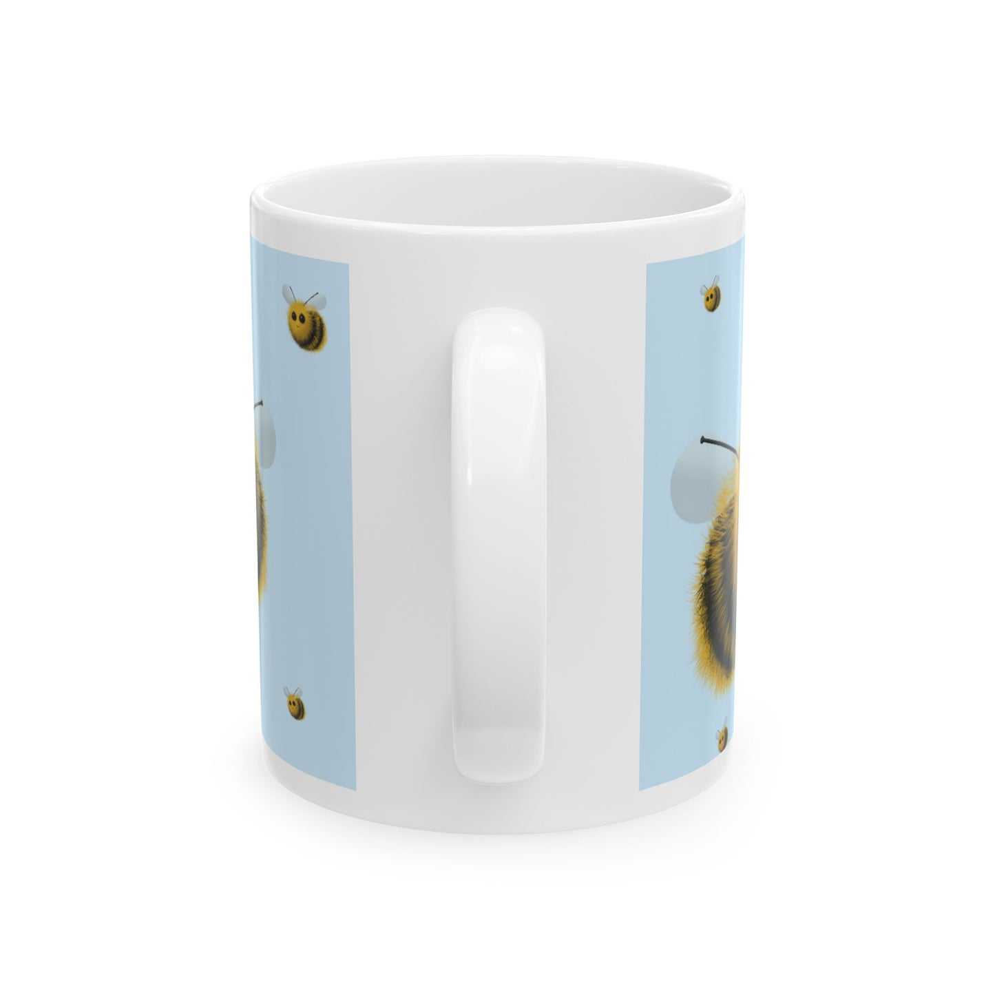 Fuzzy Bumblebee Ceramic Mug, (11oz, 15oz)