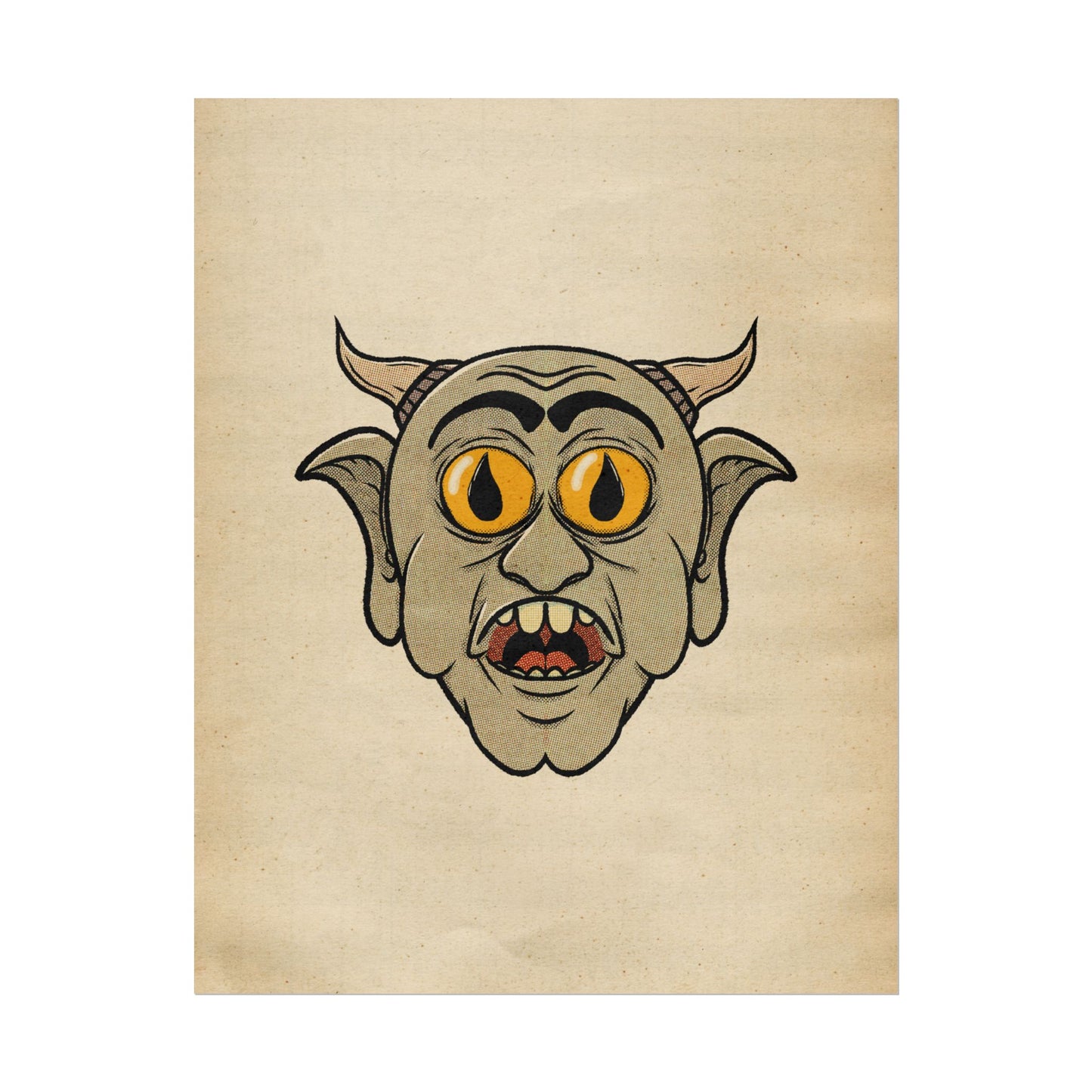 Poster Print - Fun Cartoon Demon Head Design