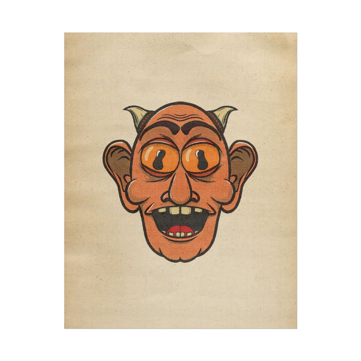 Poster Print - Fun Cartoon Demon Head Design