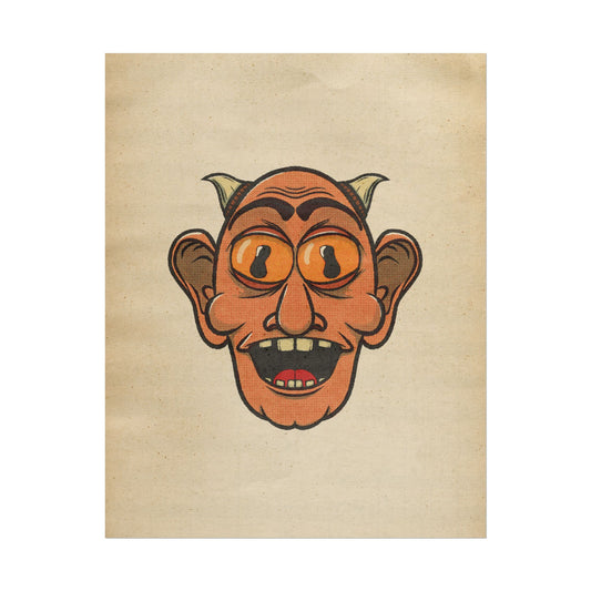 Poster Print - Fun Cartoon Demon Head Design