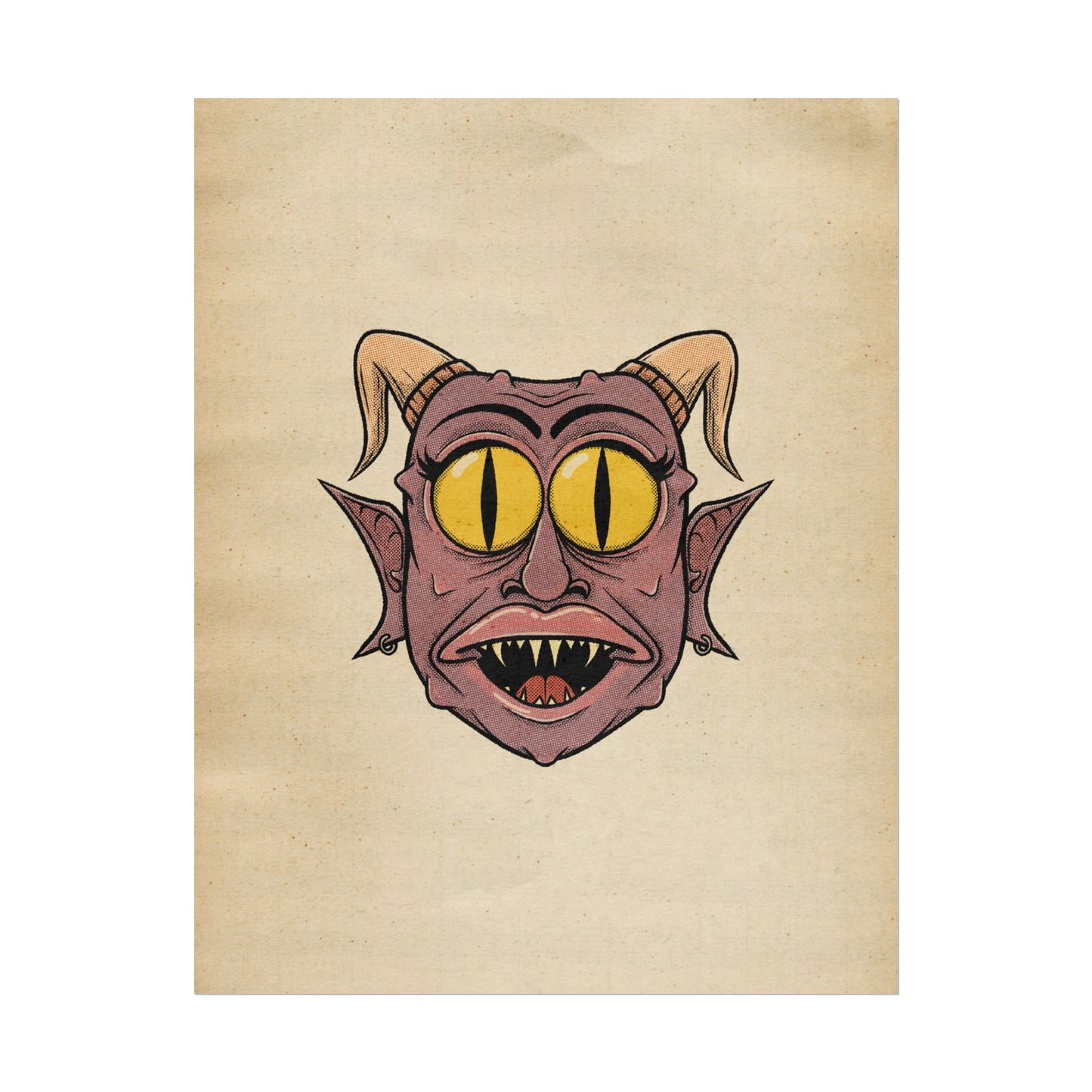 Poster Print - Fun Cartoon Demon Head Design