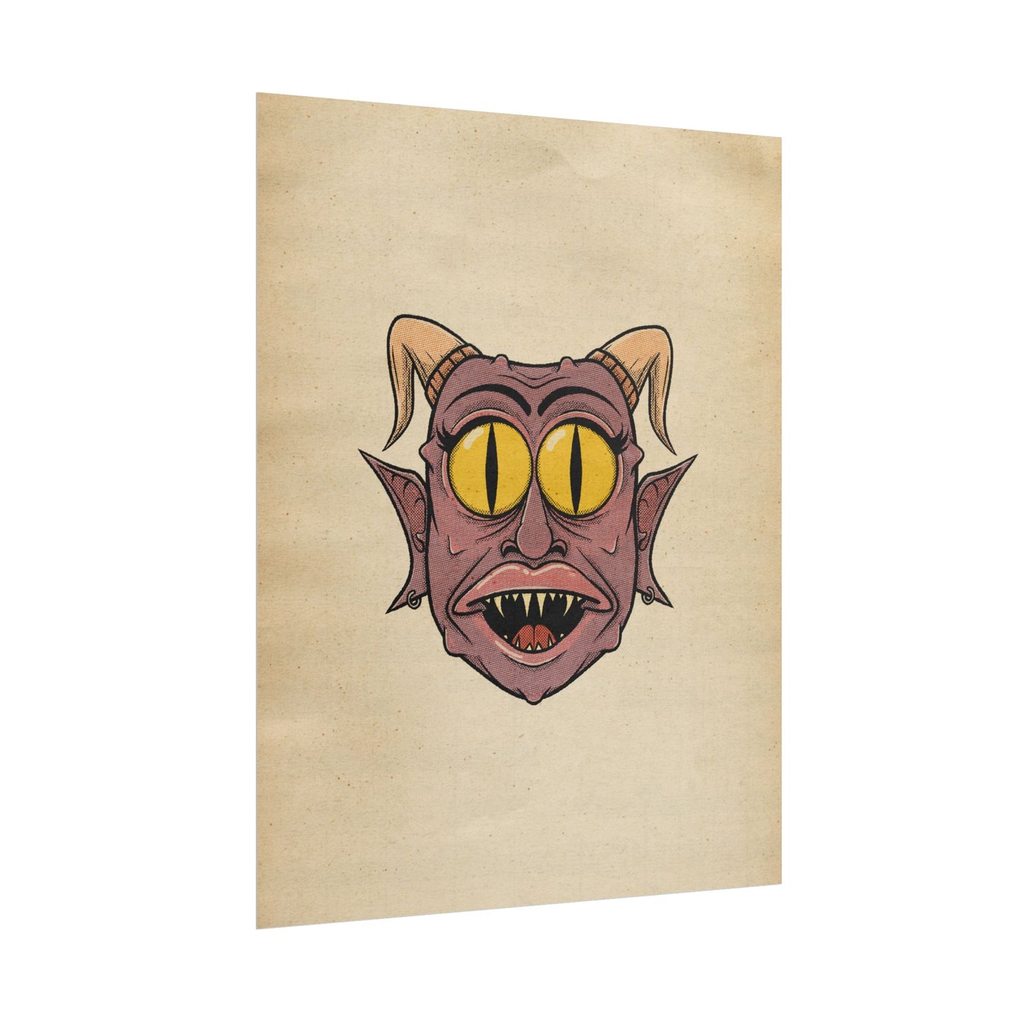 Poster Print - Fun Cartoon Demon Head Design